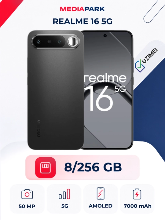 Смартфон Realme 16 5G 8/256GB Air Black - 