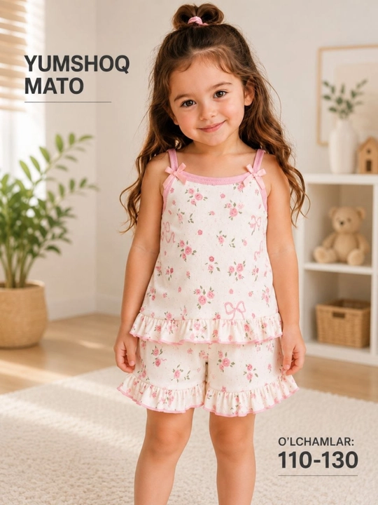 Майка и шорты, для дома и улицы, мягкая ткань, 3-6 лет - 
