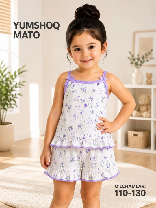 Майка и шорты, для дома и улицы, мягкая ткань, 3-6 лет - 