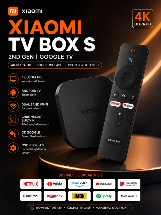 Xiaomi TV Box S (2-avlod) / Xiaomi TV Stick – Smart TV Media Pleeri 4K Ultra HD - 