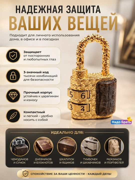 Dekorativ kodli qulf, 2 xonali mini osma qulf, metall korpusli