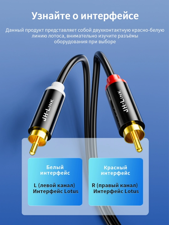 2RCA audio kabeli oltin qoplamali qotishma TV/DVD uchun