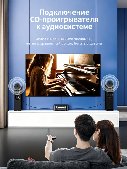 2RCA audio kabeli oltin qoplamali qotishma TV/DVD uchun