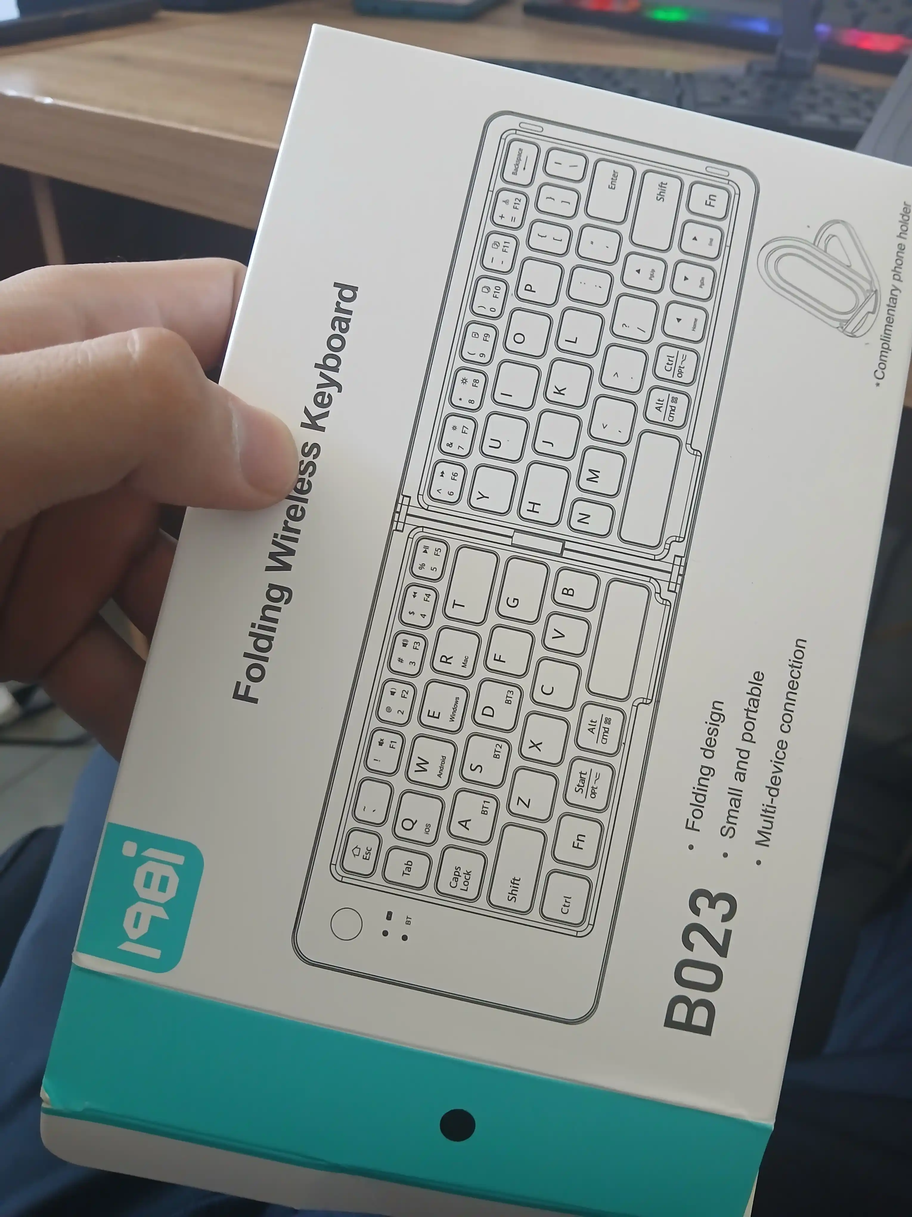 Bluetooth buklanadigan klaviatura B023, simsiz, Android iOS Windows uchun
