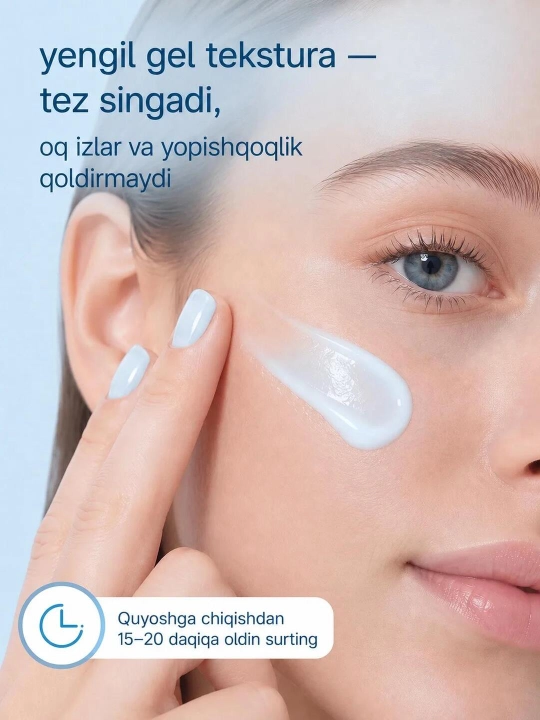 Yuz uchun quyoshdan himoya qiluvchi krem-zaroSKIN1004 Madagascar Centella namlovchi, 50 ml