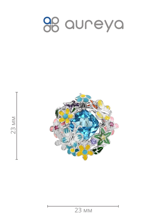 Серьги из серебра 925 пробы с родием вставки: 2 топаз 10.796 кар (MJ00134E-0W-ZWP)