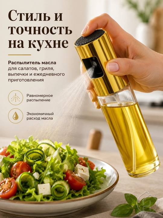 Распылитель для масла, кухонный спрей-дозатор со стеклянной бутылкой, 46-68
