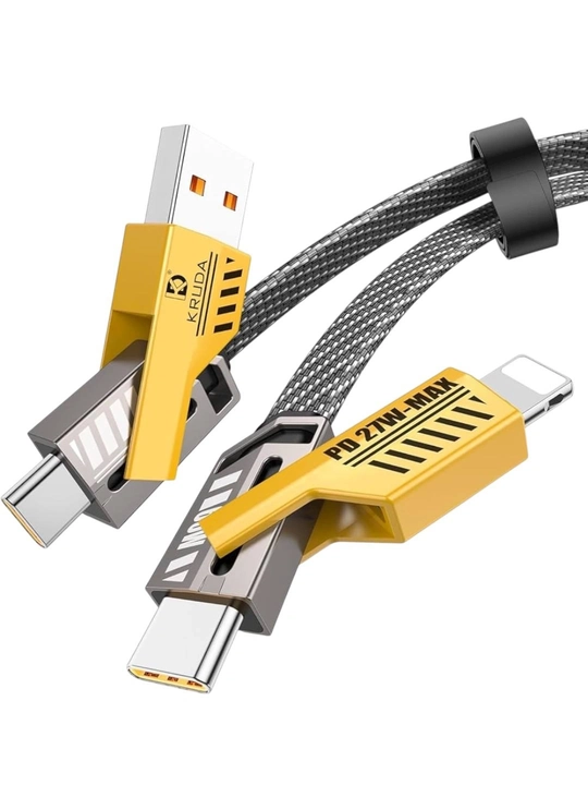 Универсальный кабель 4 в 1, USB, USB-C и Lightning, быстрая зарядка и передача данных