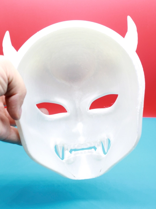 Kospley va karnaval uchun yapon Oni maskasi / Samuray Xannya maskasi yuz uchun