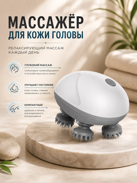 Массажер для головы, лица, шеи и тела электрический