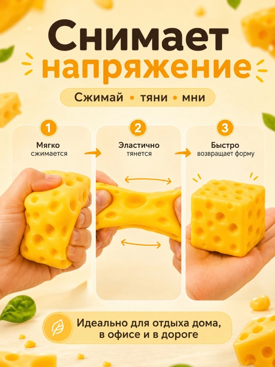 Мягкий сквиш-антистресс «Масло»,  с медленным восстановлением формы