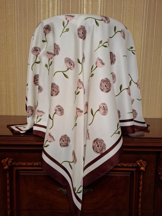 Ayollar ipak ro‘molchasi, hijob, sharf, 90 x 90 sm