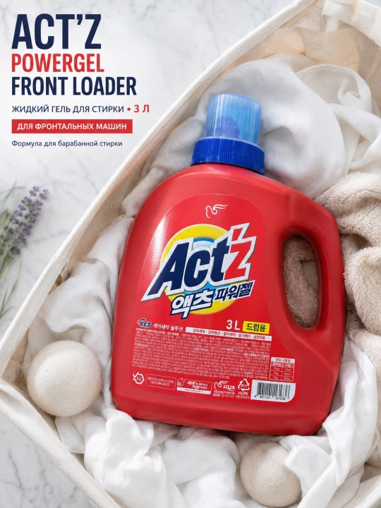 Act’z Power Gel 3 л - жидкий порошок для стирки - 