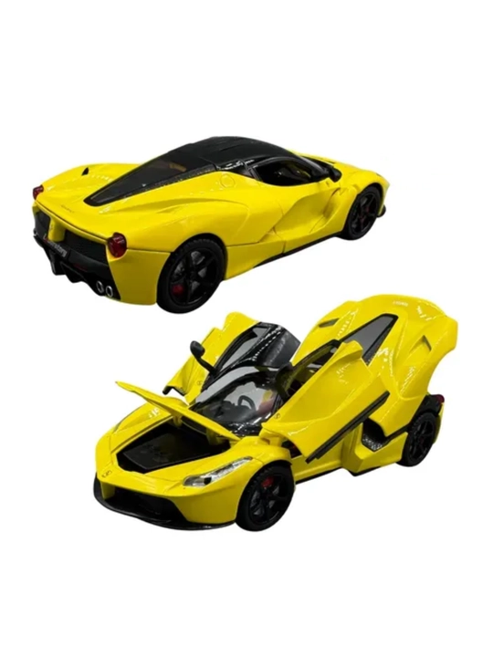 Ferrari LaFerrari 1:24 metall modeli, yorug‘lik, ovoz va eshiklar ochilishi bilan - 