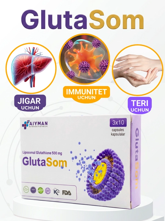 Gluta Som - для печени, от токсинов, очищает организм, восстановление печени с глутатионом