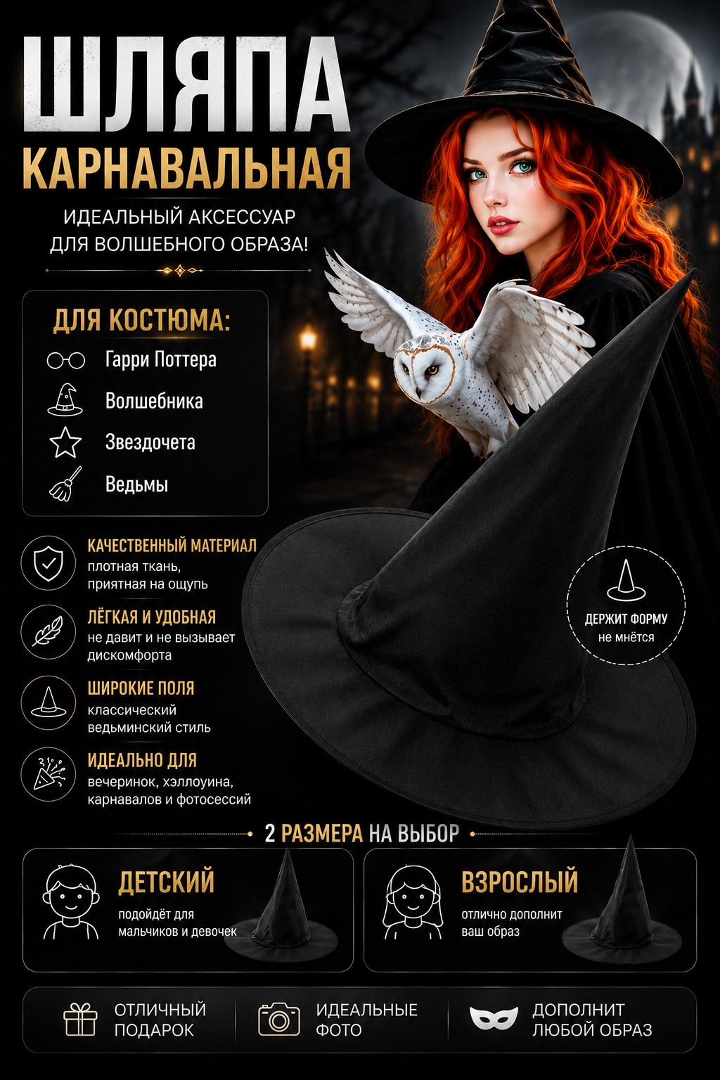 Garri Potter yig'ma qalpoq, sehrgar qalpoq, jodugar qalpoq - 