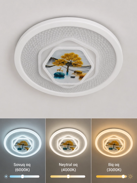 Плафон Hi-Tech LED, люстра, светильник, бра, лампа в стиле минимализм, 3 режима свечения