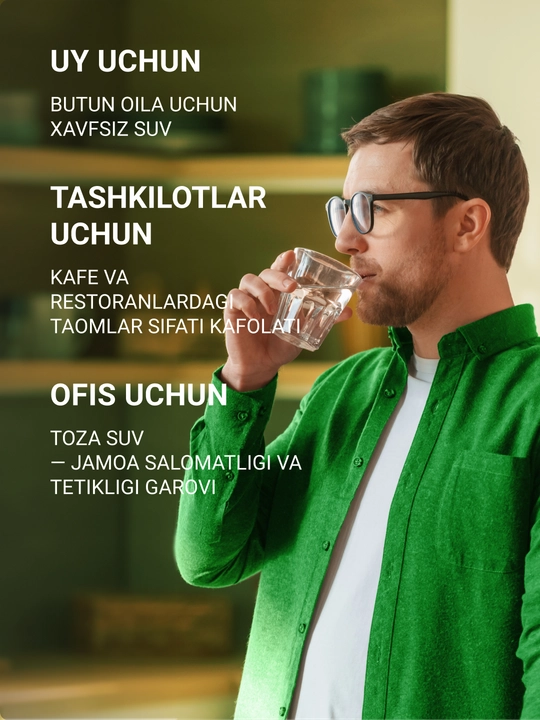 Kafe va restoranlar uchun ixcham Geyser Line 1500 teskari osmos tizimi, sutkasiga 1500 l