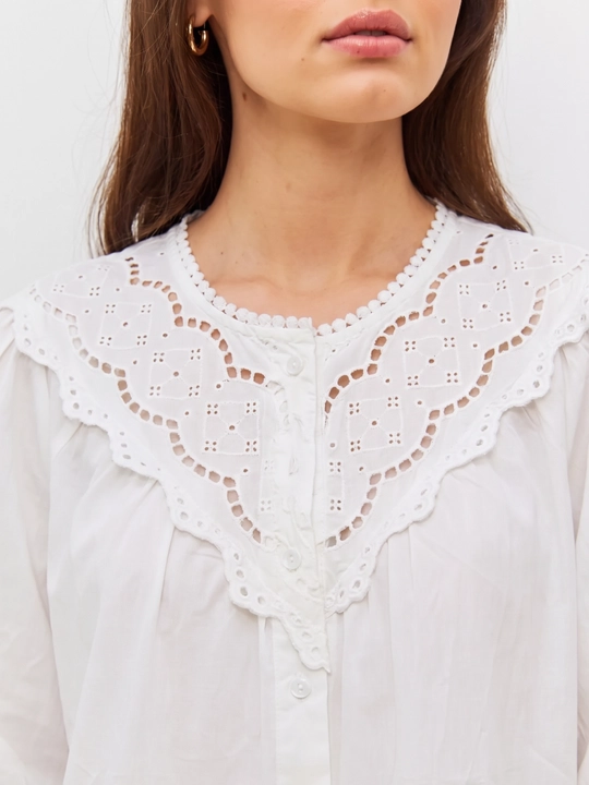 Rubashka ayollar, erkin bichimli bluzka, paxta 100% — ELLY FASHION