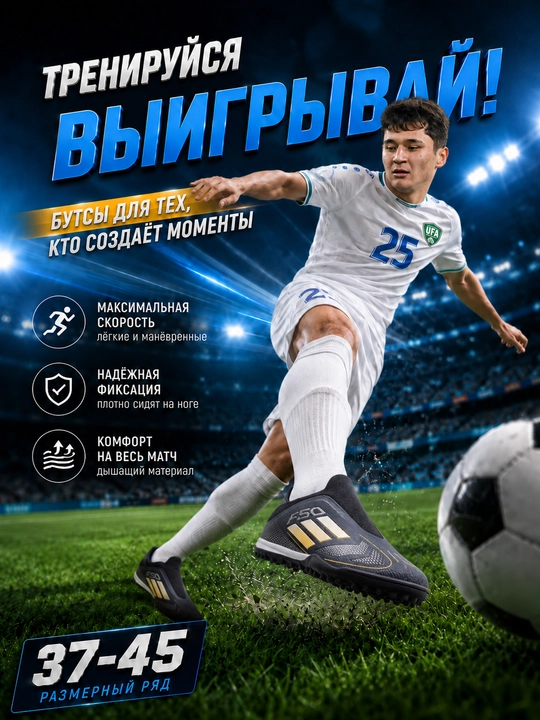 Butsalar F50 futbol: sorokonojka va shipli tag, yengil, zal va maydon uchun, 35–45, ipsiz