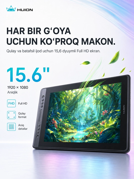 Графический монитор Huion 15,6" Kamvas Pro 16, USB-C, черный GT-156