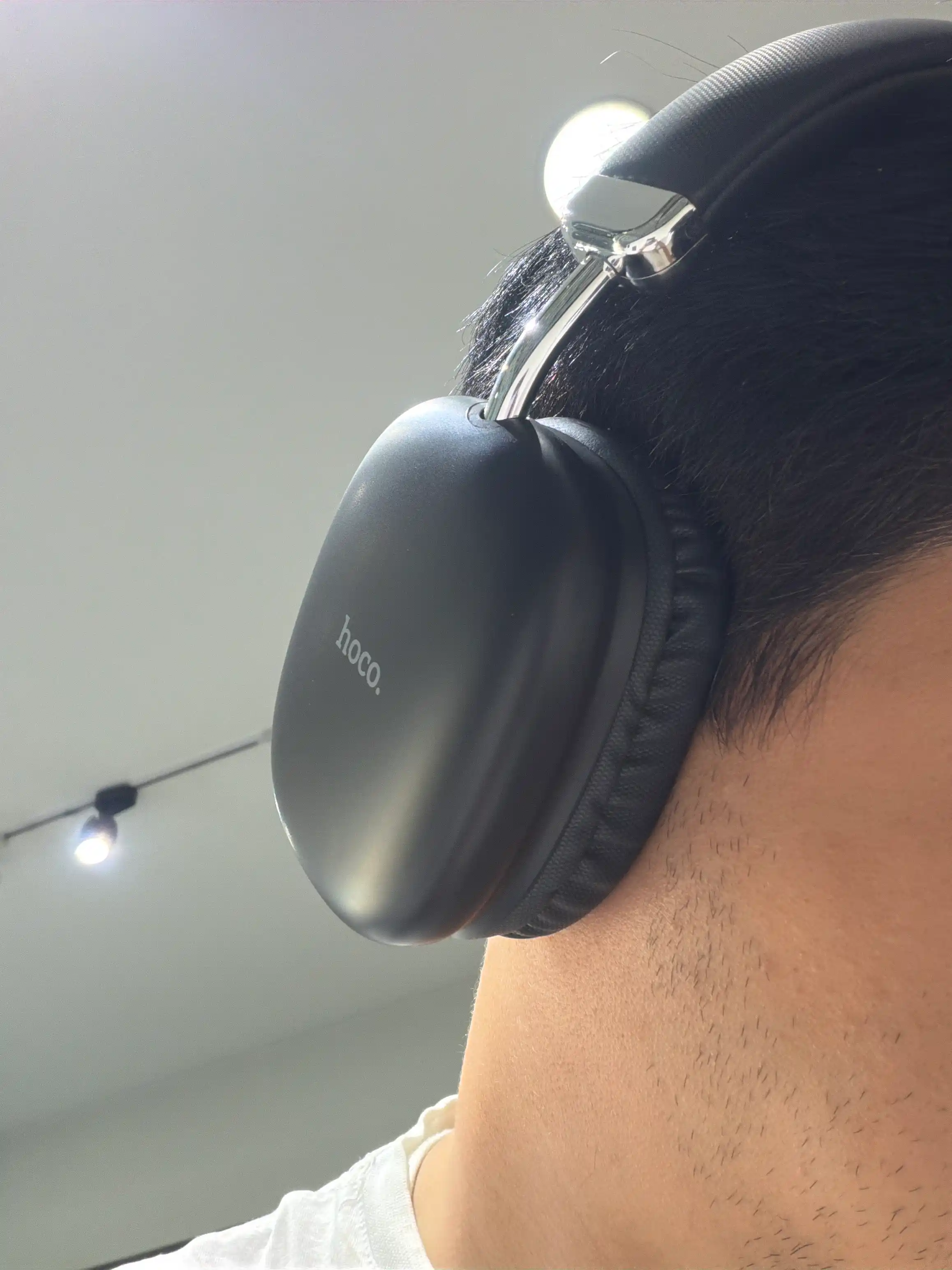 Naushniklar Hoco W35 — mikrofonli simsiz Bluetooth 5.3, AUX 3.5 mm, qora
