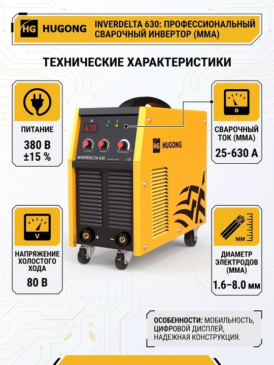 Сварочный инвертор HUGONG INVERDELTA 630WE - 