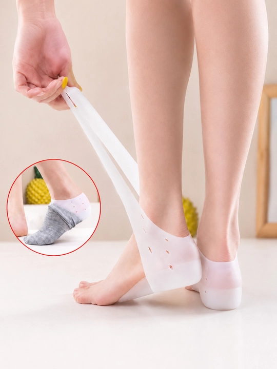 3-4 sm bo‘y uzaytirish uchun silikon tovon tagliklari 1 juft unisex