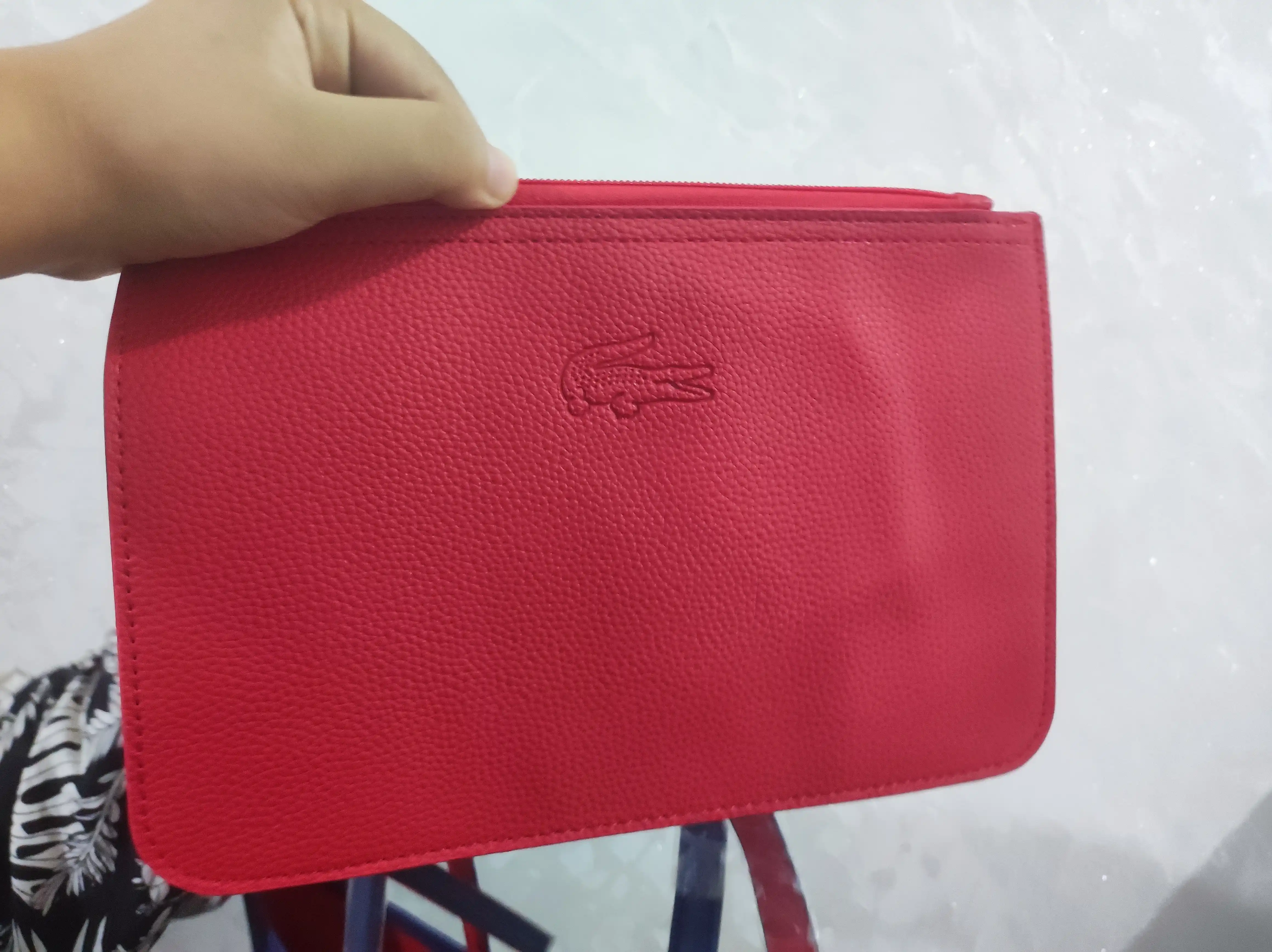 Сумка в стиле Lacoste, кросс-боди, плечевая модель + двусторонний кошелек