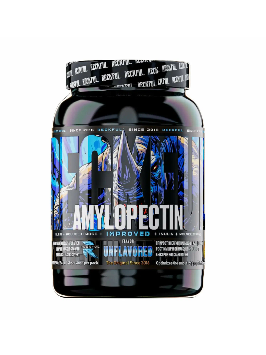 Reckful Amylopectin 1200g вкус Berry Mix, быстрые углеводы