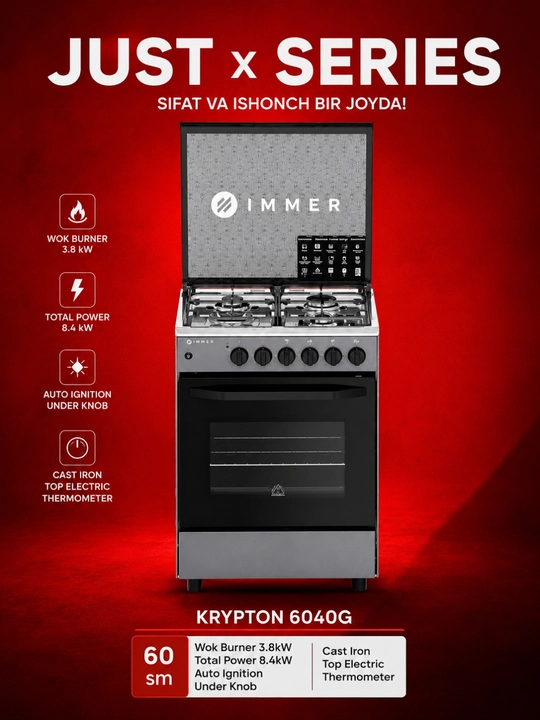 IMMER KRYPTON 6040G / KRYPTON 6040W / RULLS CASTEL-BLACK gaz plitalari - 