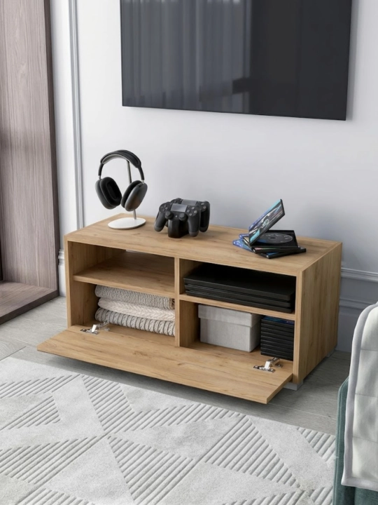Minimalistik TV tumba, 120×30×40 sm, televizor va media qurilmalari uchun tumba TV 08