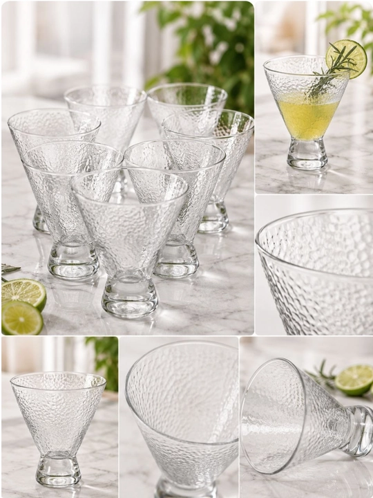 Martini va fujer to'plami, shishali, 6 dona, sharbat va shirinliklar uchun