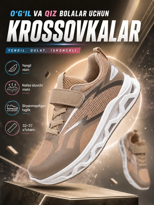 Qizlar va o‘g‘il bolalar uchun bolalar krossovkalari - 