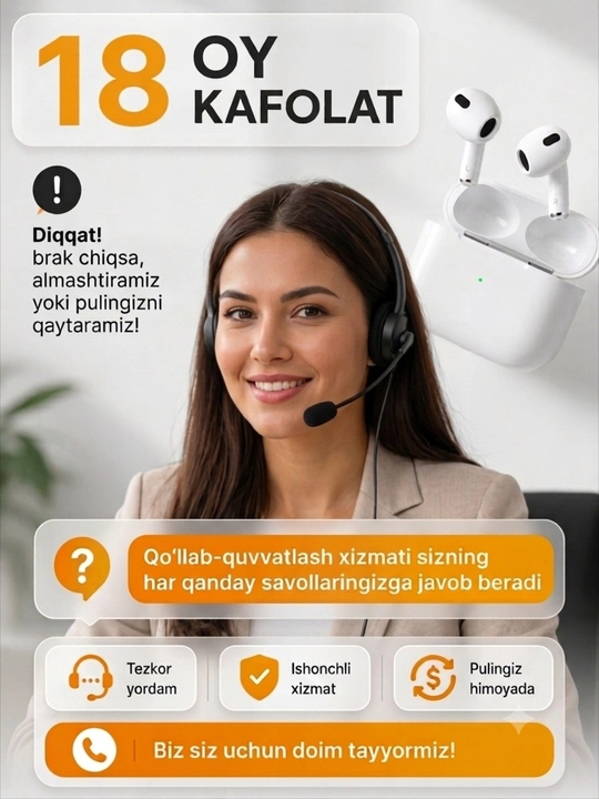 Наушники беспроводные Pods 3 Premium, для iPhone и Android, сенсорные
