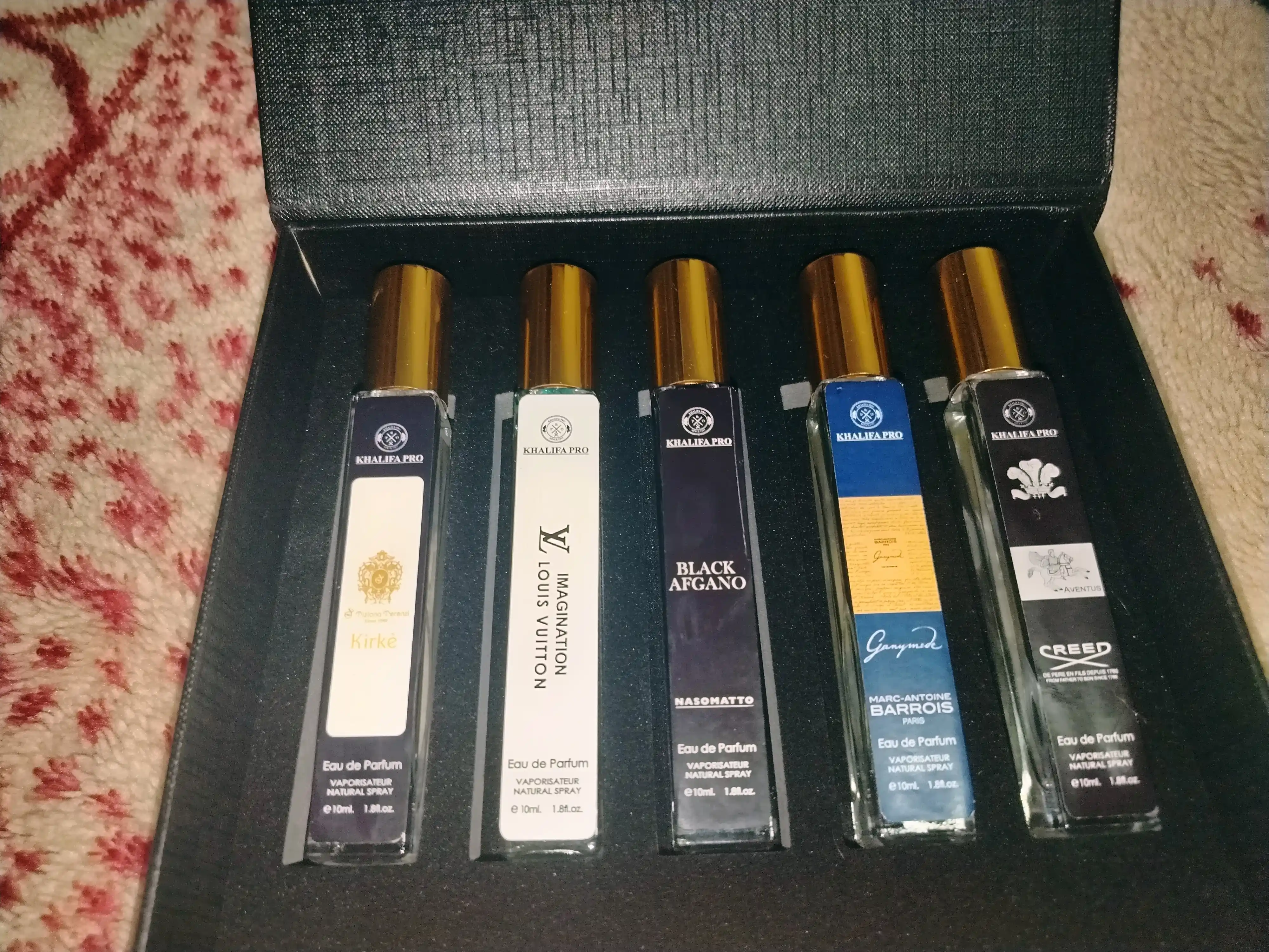 Erkaklar uchun sovg'a: atirlar to'plami 5 tasi 1 da — Ganymede, Black Afgano, Creed, 10 ml