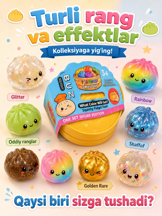 Anti-stress Squishy Manti, yumshoq siqiladigan o‘yinchoq, 1 dona, 3+