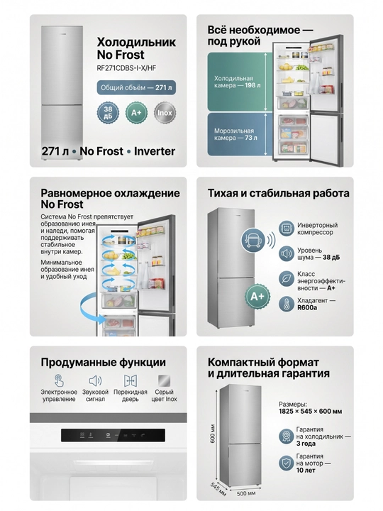 Двухкамерные холодильники с системой NoFrost