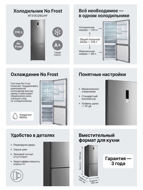 Двухкамерные холодильники с системой NoFrost