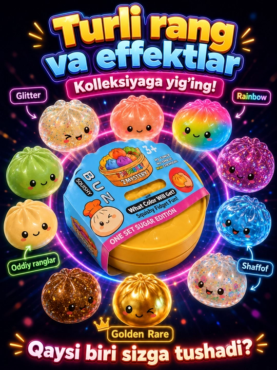 Anti-stress Squishy Manti, yumshoq siqiladigan o‘yinchoq, 1 dona, 3+
