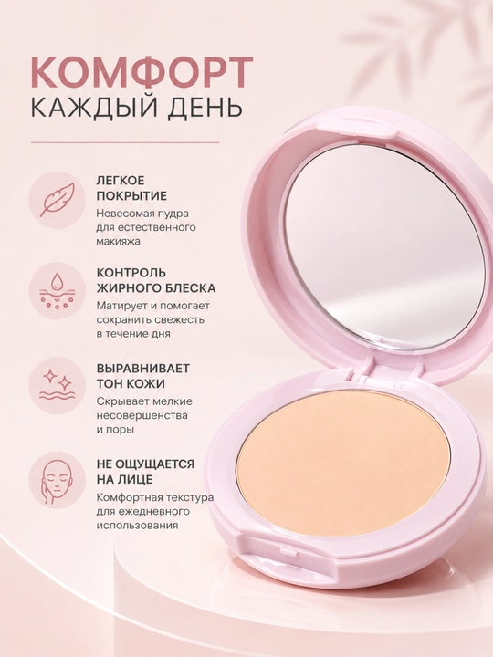Emelie Paris Two Way Cake Oil Control №01 Natural oynali va sponjli ixcham upa