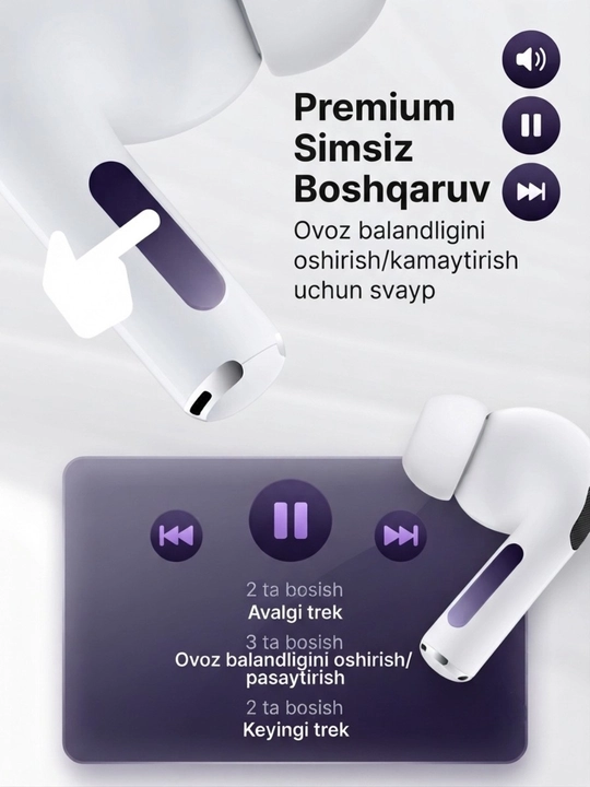Наушники беспроводные Pods Pro 2 Premium, для iPhone и Android, сенсорные