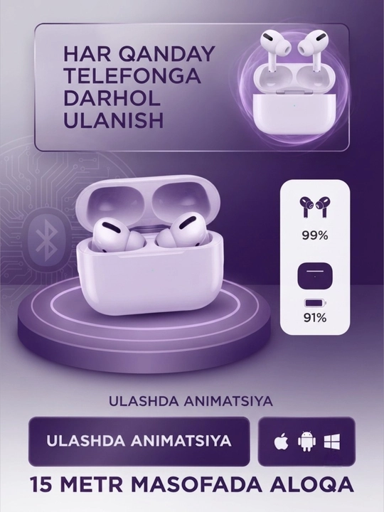 Наушники беспроводные Pods Pro 2 Premium, для iPhone и Android, сенсорные