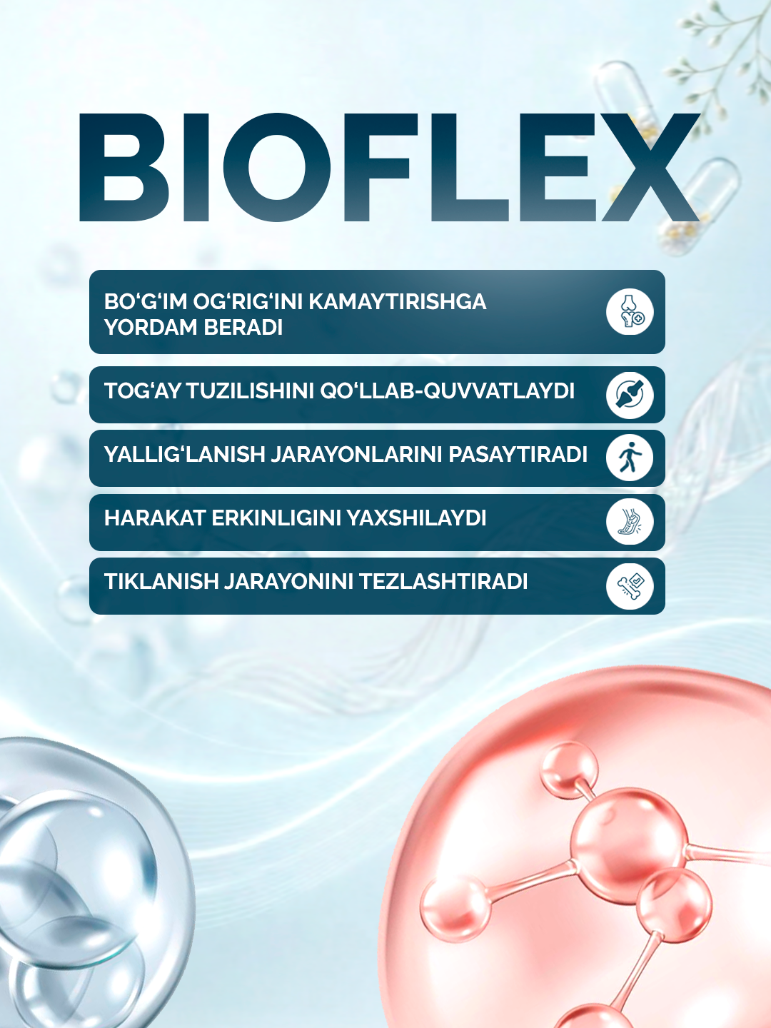 BioFlex Pro-bo'g'imlar va suyaklar uchun kollagen va  biologik faol qo'shimcha