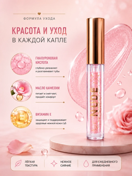 Nude Lip Gloss Namlovchi lab yaltirog‘i 