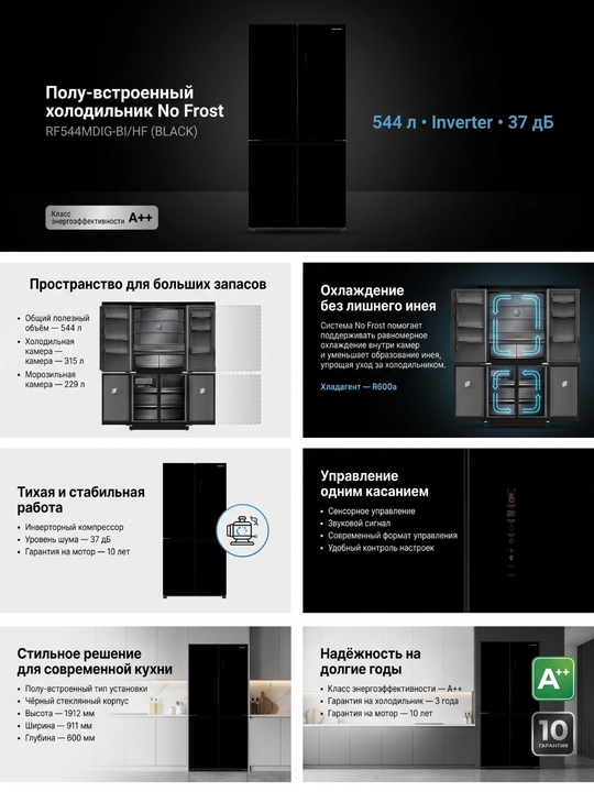 Двухкамерные холодильники с системой NoFrost