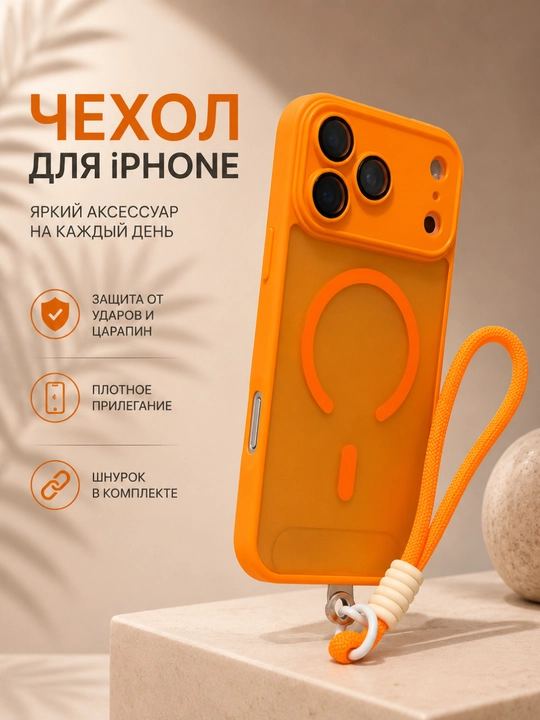 Чехол для iPhone 17 Pro / 17 Pro Max с ремешком для руки