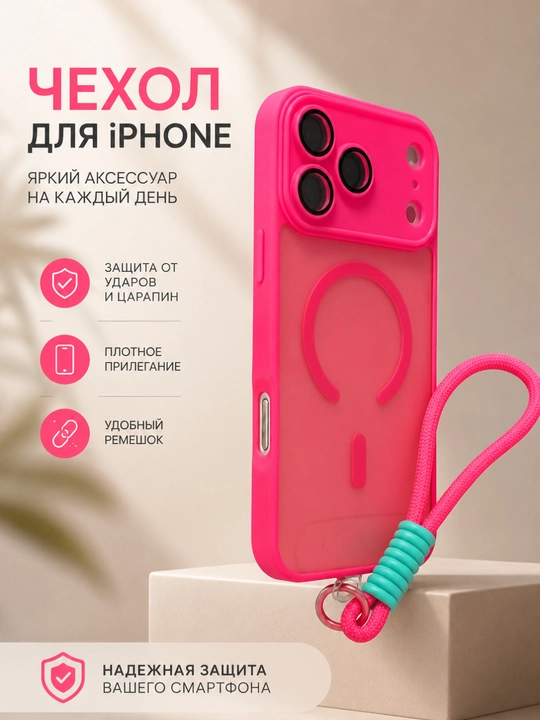 Чехол для iPhone 17 Pro / 17 Pro Max с ремешком для руки