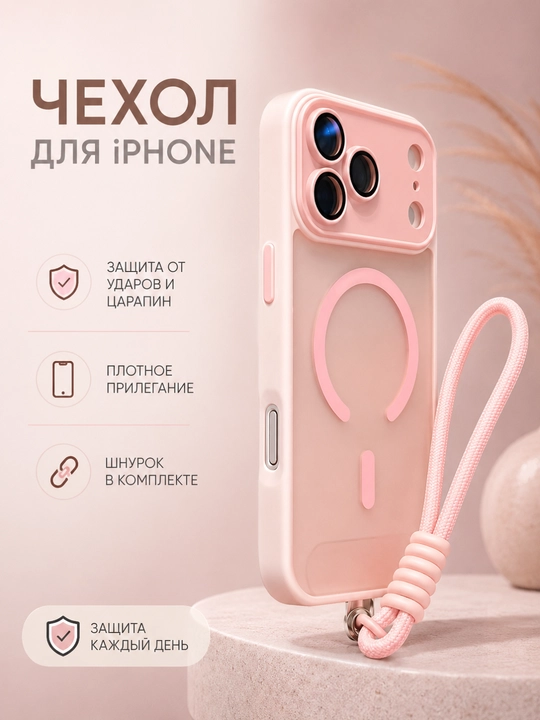 Чехол для iPhone 17 Pro / 17 Pro Max с ремешком для руки