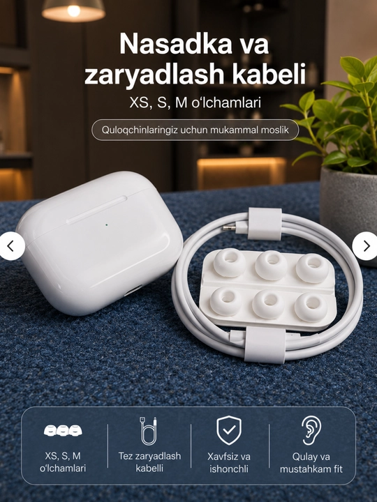 A Pods Pro, naushnik simsiz quloqchinlari, iPhone va Android uchun Bluetooth, sensorli